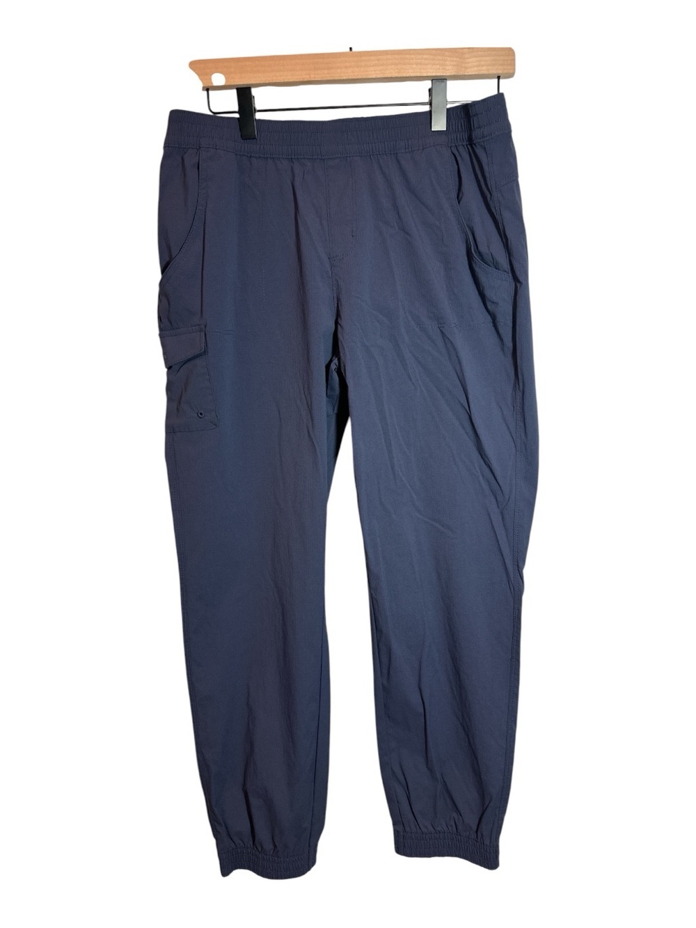Columbia Elastic Waist Leisure Cargo Pants Boy's Size XL Navy Joggers Cuffs